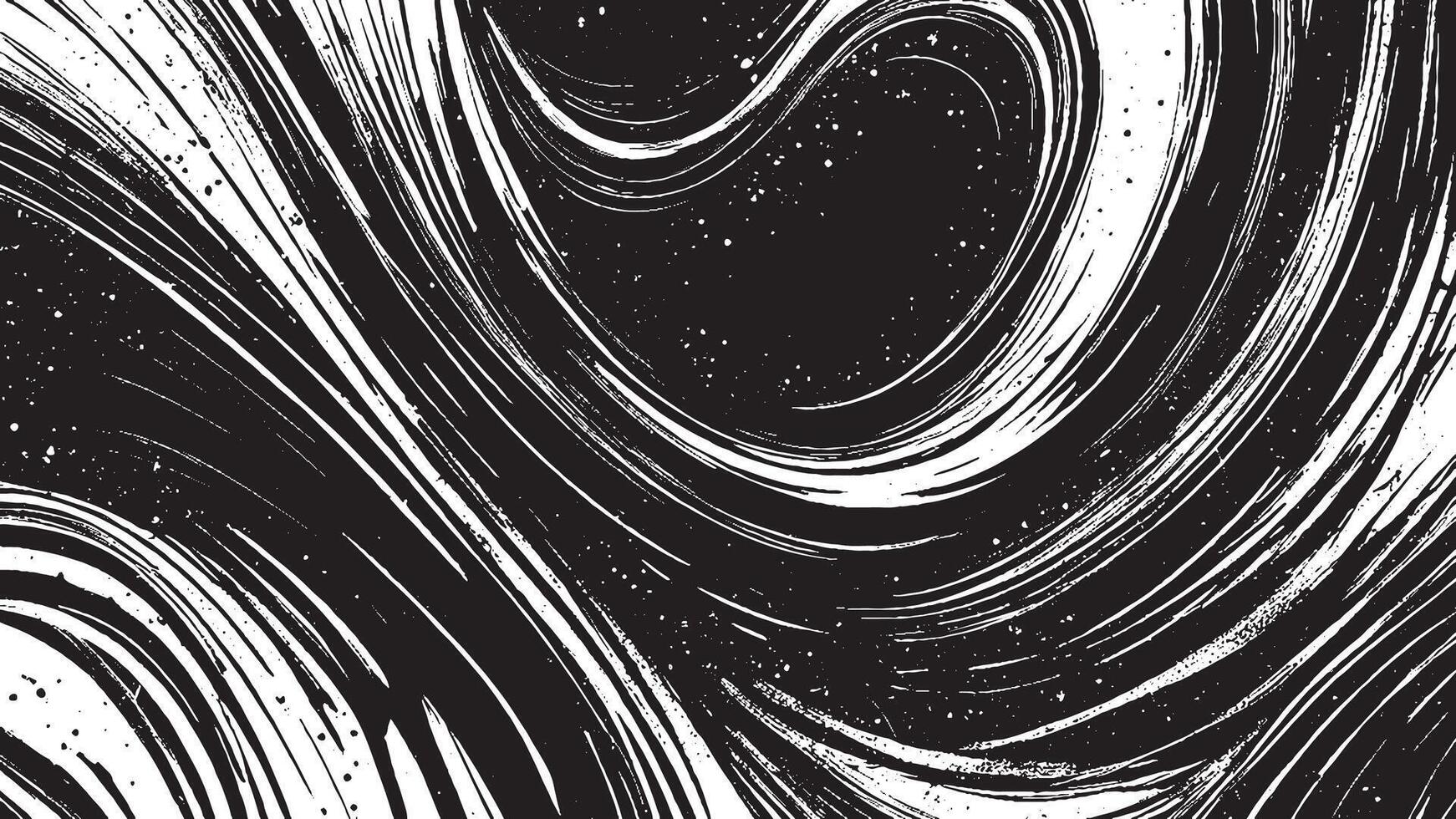 Artistic Black Brush Strokes on Monochrome Background for Texture Overlays vector