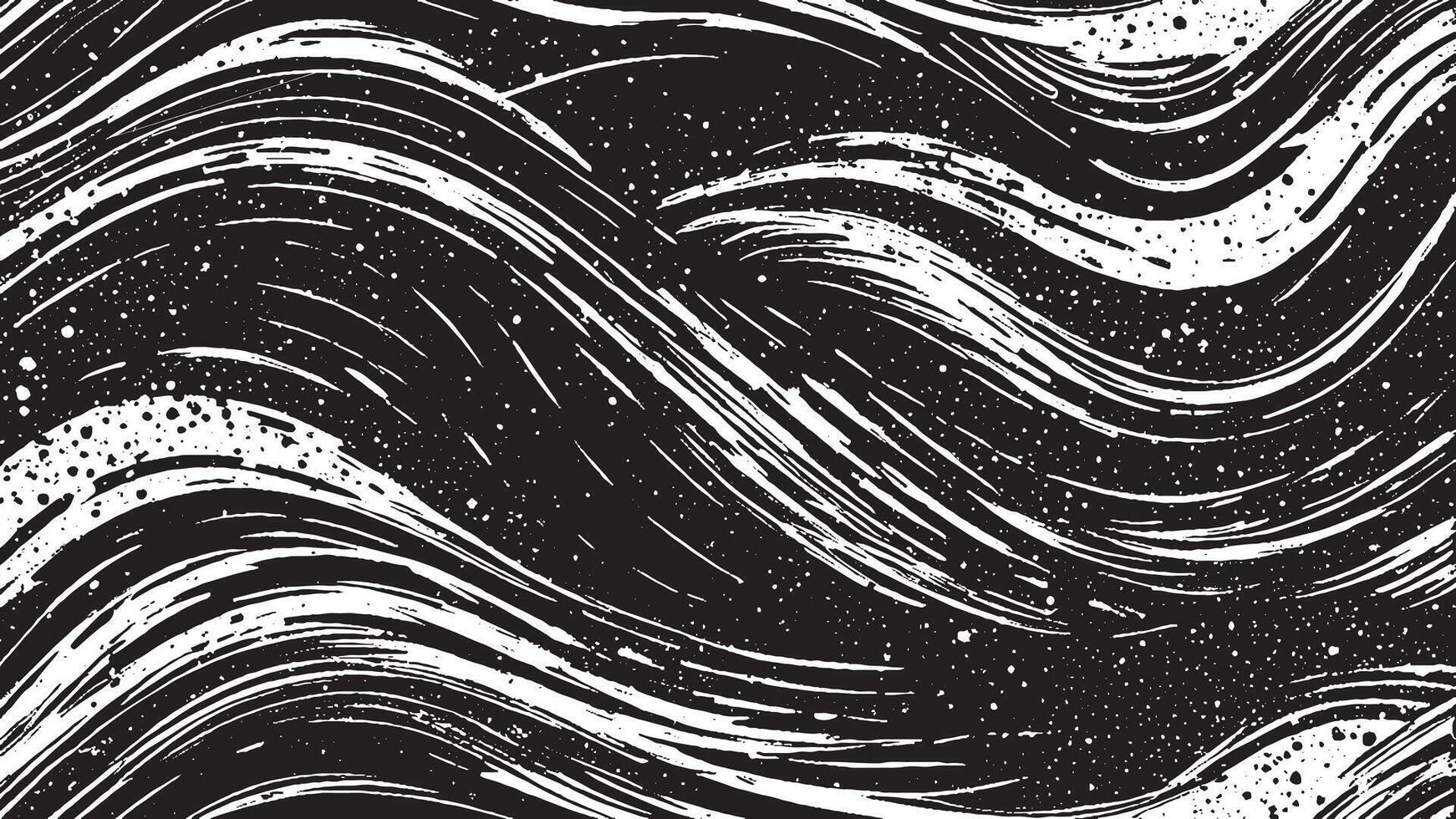 Artistic Black Brush Strokes on Monochrome Background for Texture Overlays vector