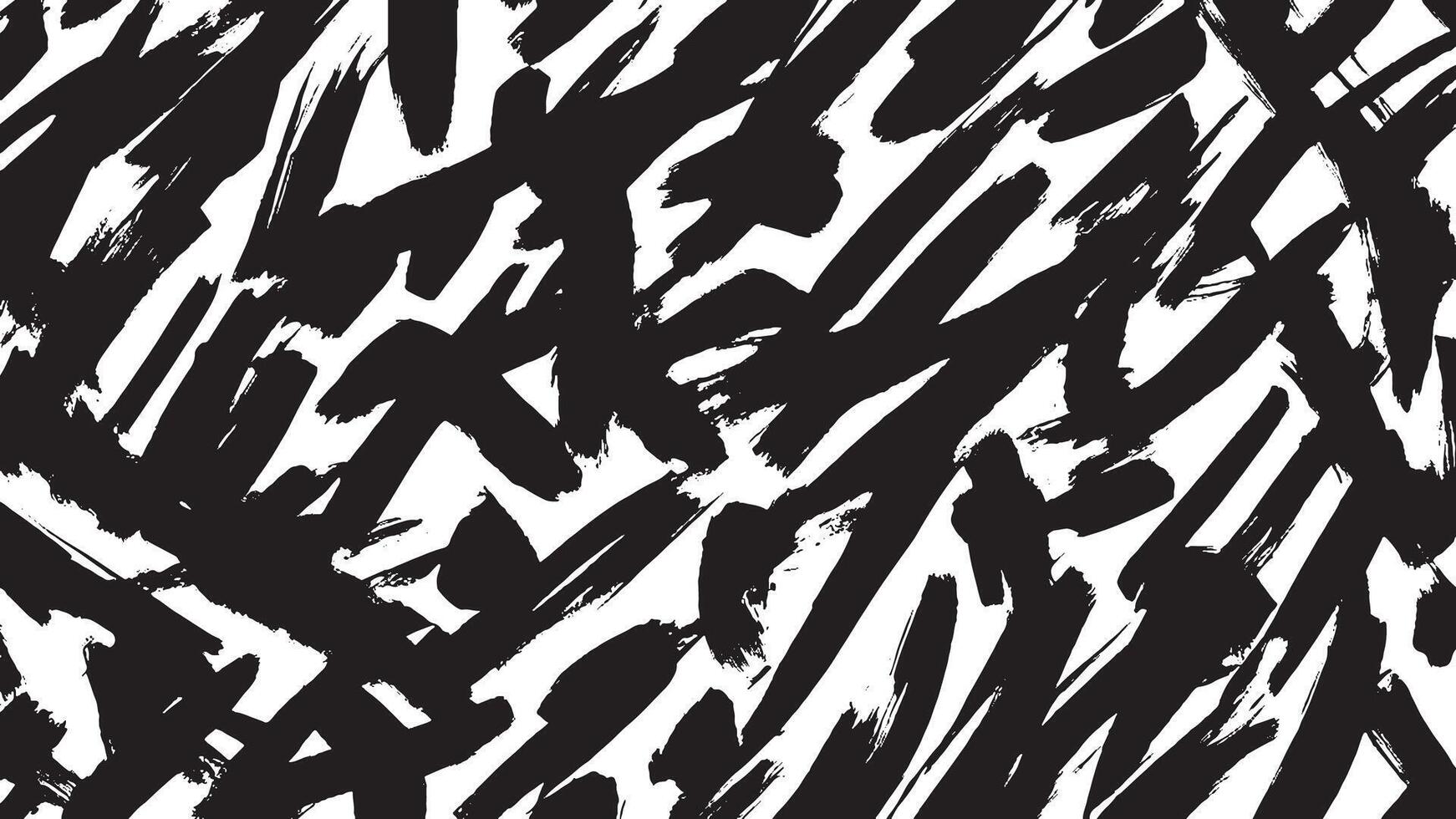 Black Monochrome Brush Stroke Patterns for Artistic Overlays and Textures vector