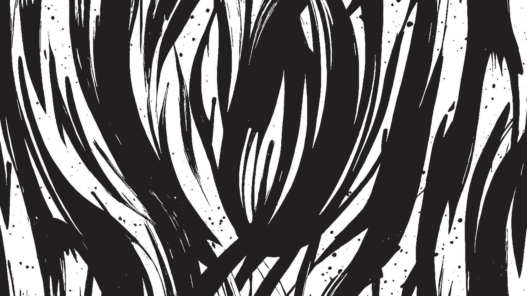 Black Monochrome Brush Stroke Patterns for Artistic Overlays and Textures vector