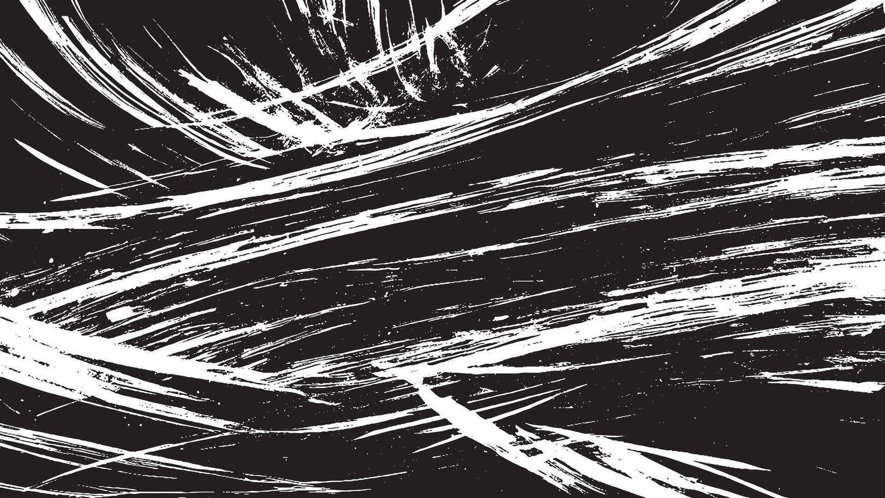 Artistic Black Brush Strokes on Monochrome Background for Texture Overlays vector
