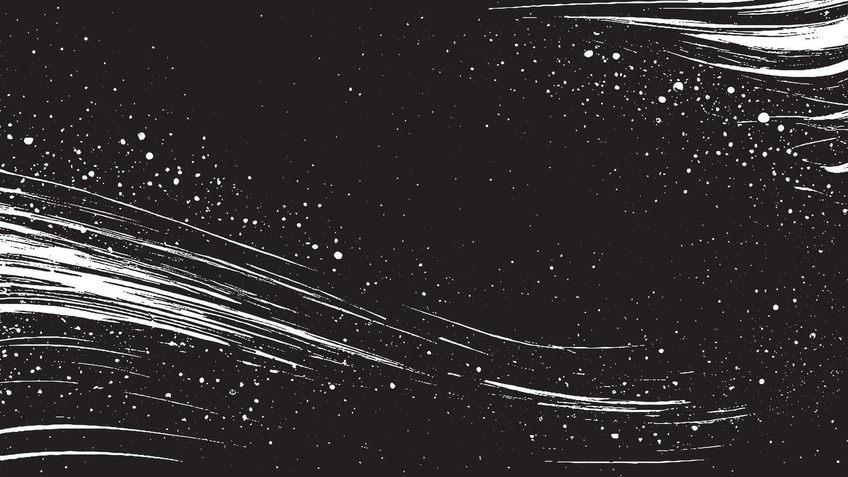Artistic Black Brush Strokes on Monochrome Background for Texture Overlays vector