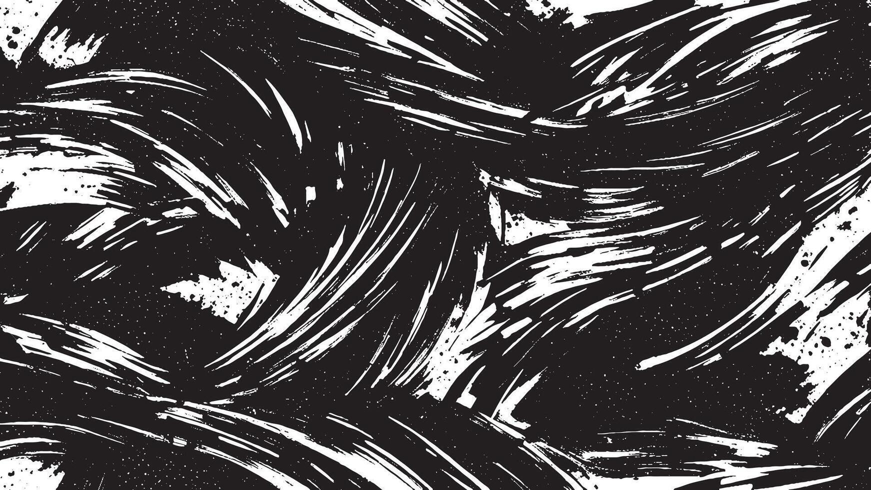 Abstract Black Brush Strokes Texture for Monochrome Background Overlays vector