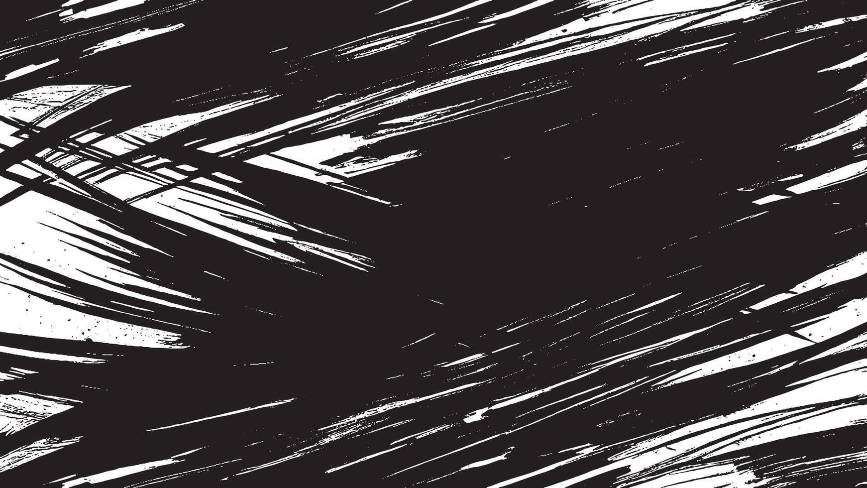 Artistic Black Brush Strokes on Monochrome Background for Texture Overlays vector