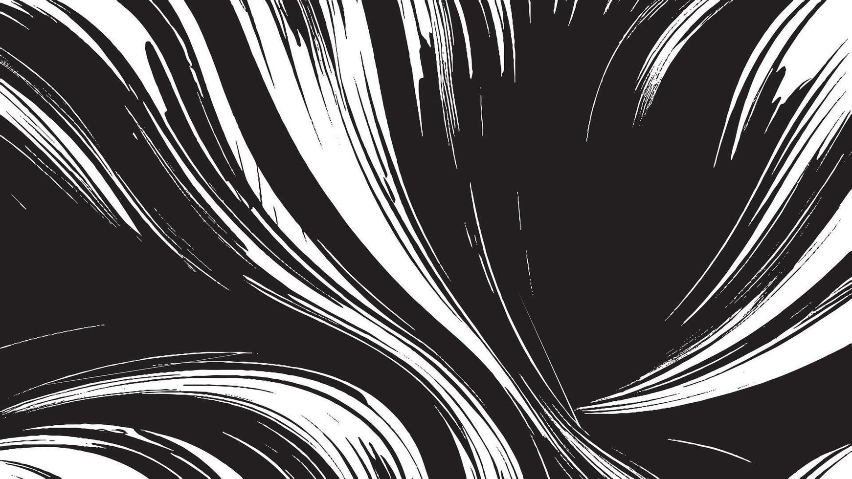 Black Monochrome Brush Stroke Patterns for Artistic Overlays and Textures vector