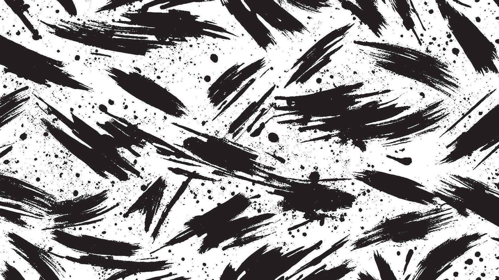 Abstract Black Monochrome Brush Strokes Overlay Art for Background Textures vector