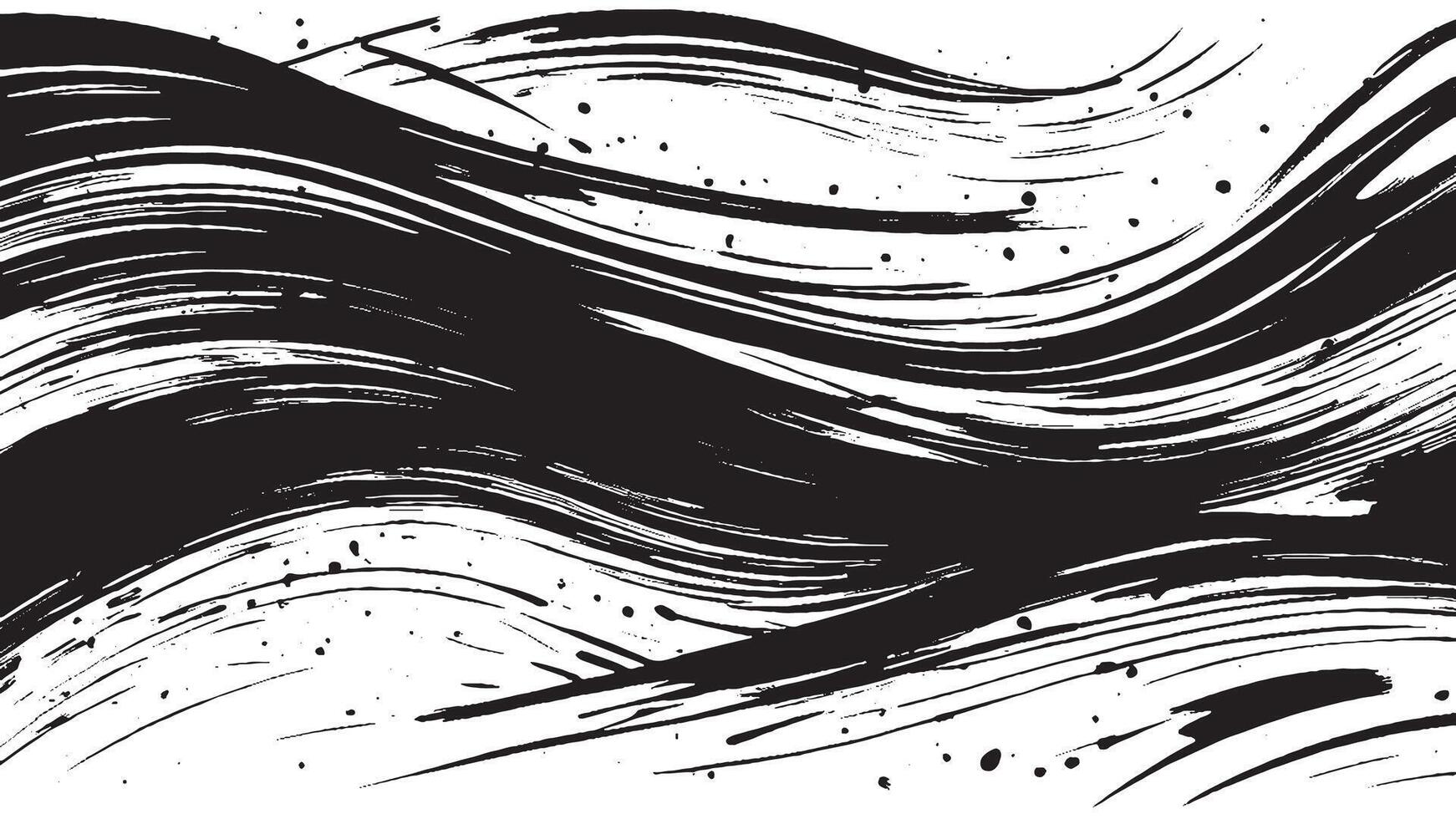 Abstract Black Monochrome Brush Strokes Overlay Art for Background Textures vector