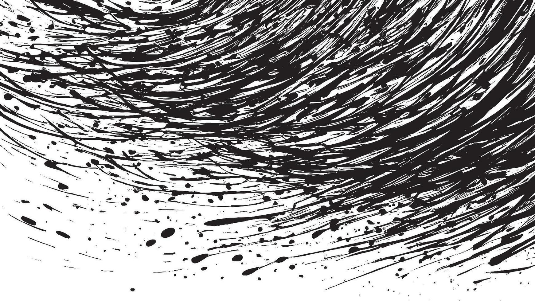 Abstract Black Monochrome Brush Strokes Overlay Art for Background Textures vector