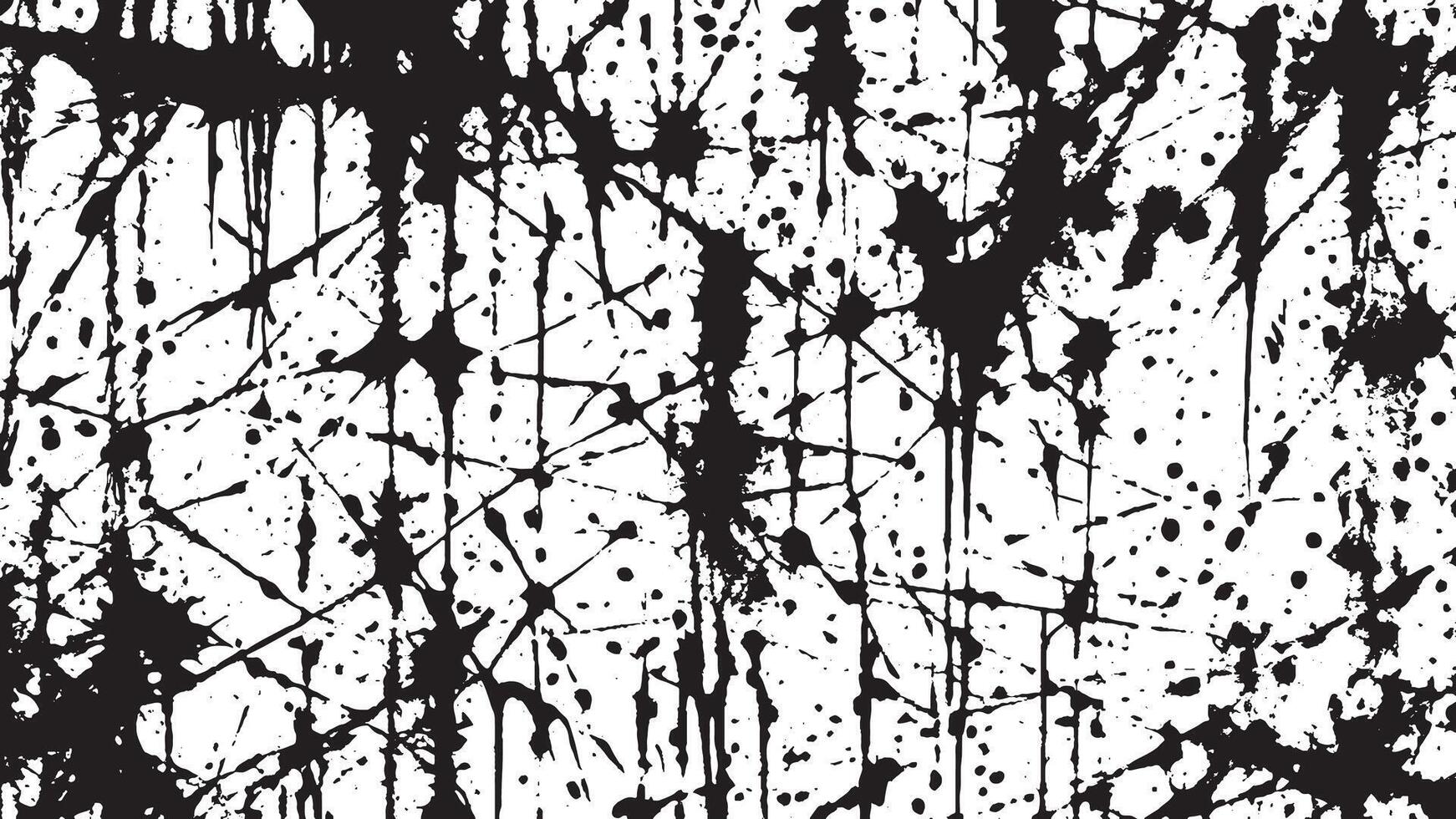 Fine Detail Black Grungy Texture Artwork on White Canvas for Texture Overlays and Backgrounds vector