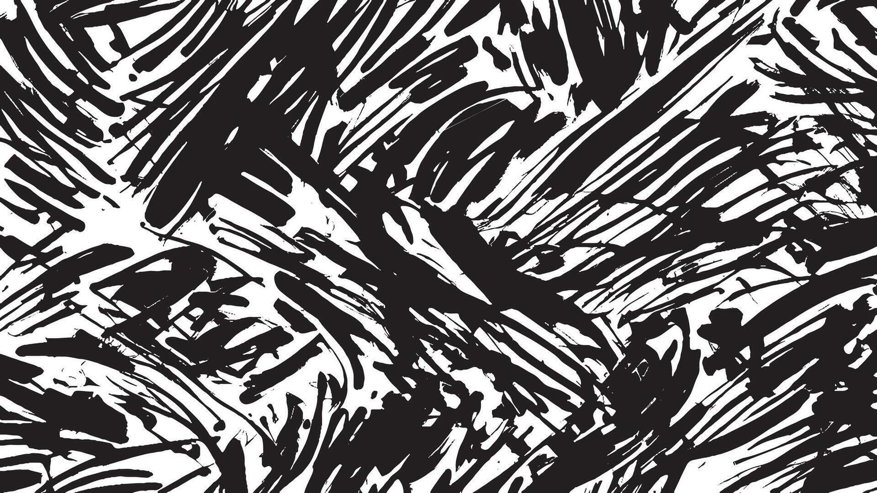 Monochrome Black Brush Stroke Patterns for Artistic Background Textures vector