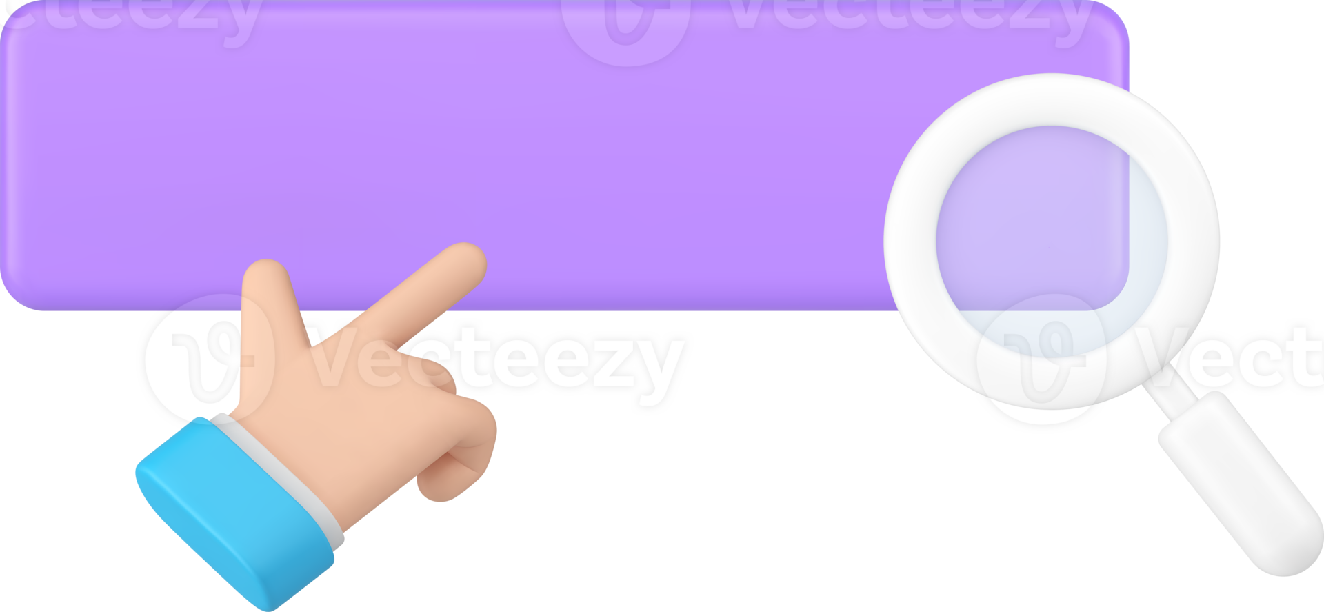 Internet searching bar window web site address business man hand cursor 3d icon png