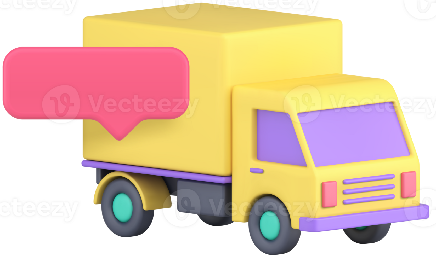 Van truck cargo transportation automobile delivery moving with quick tips 3d icon png