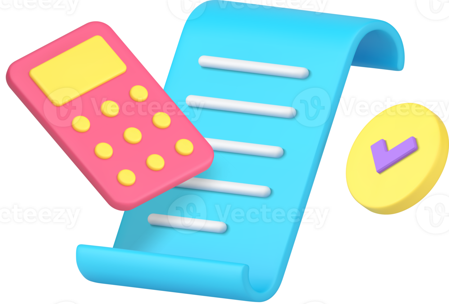 Accounting audit budget calculation planning expenses earnings checking 3d icon png