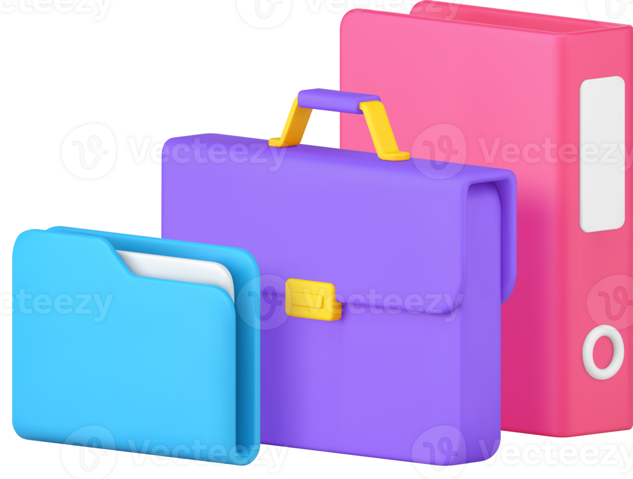 Business office work optimization accounting document paperwork 3d icon png