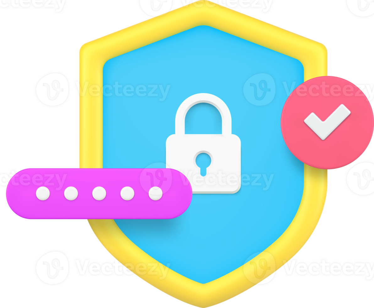 Security password personal data protection safety access anti virus 3d icon png