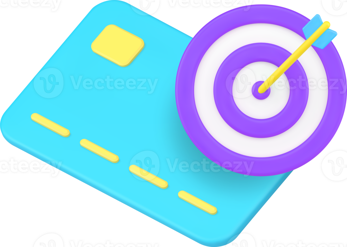 Financial banking card account target savings business investment 3d icon png