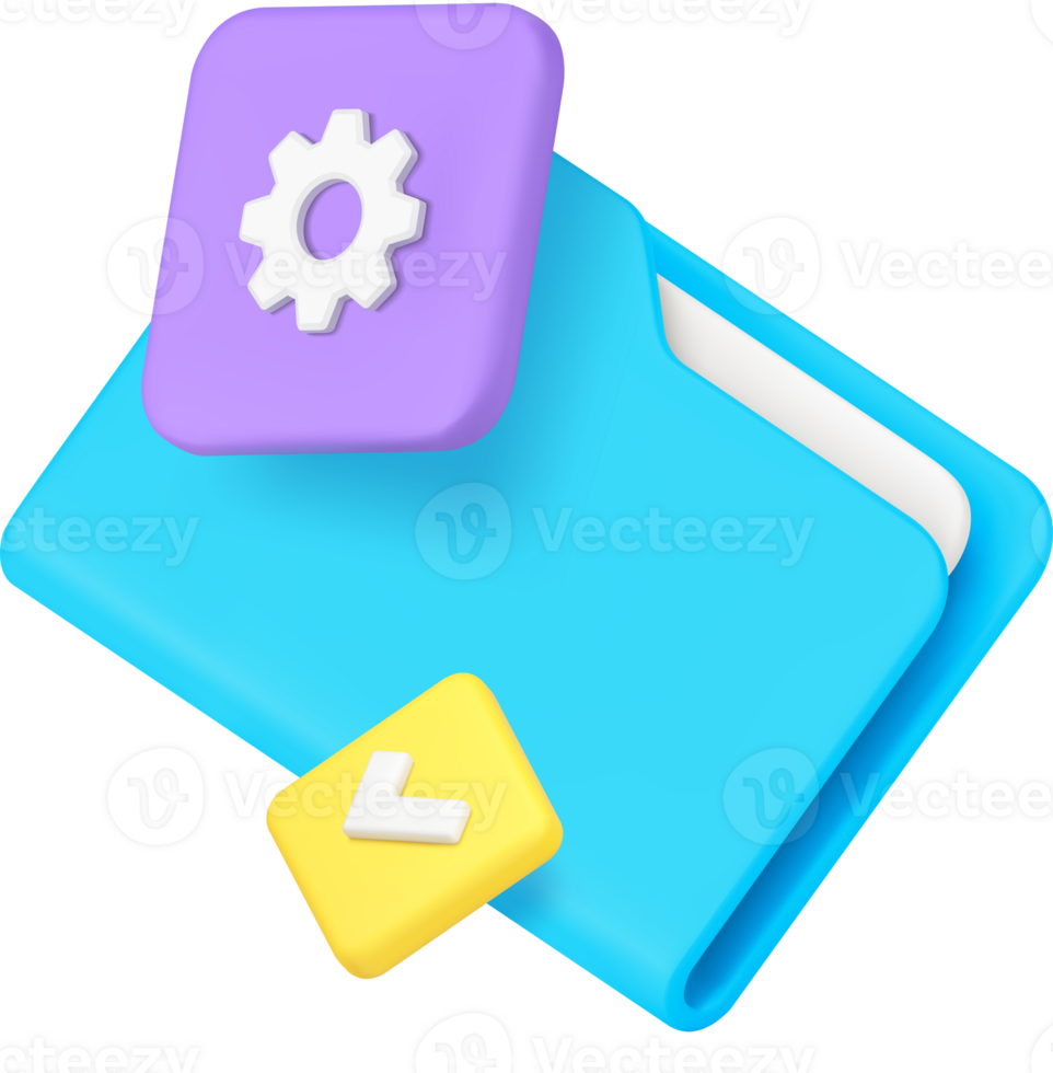 Document folder archive storage management settings file administration 3d icon png