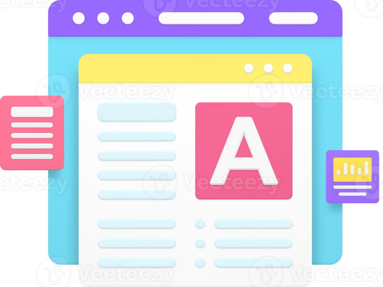 Electronic book newspaper internet news browser reading e learning document 3d icon png