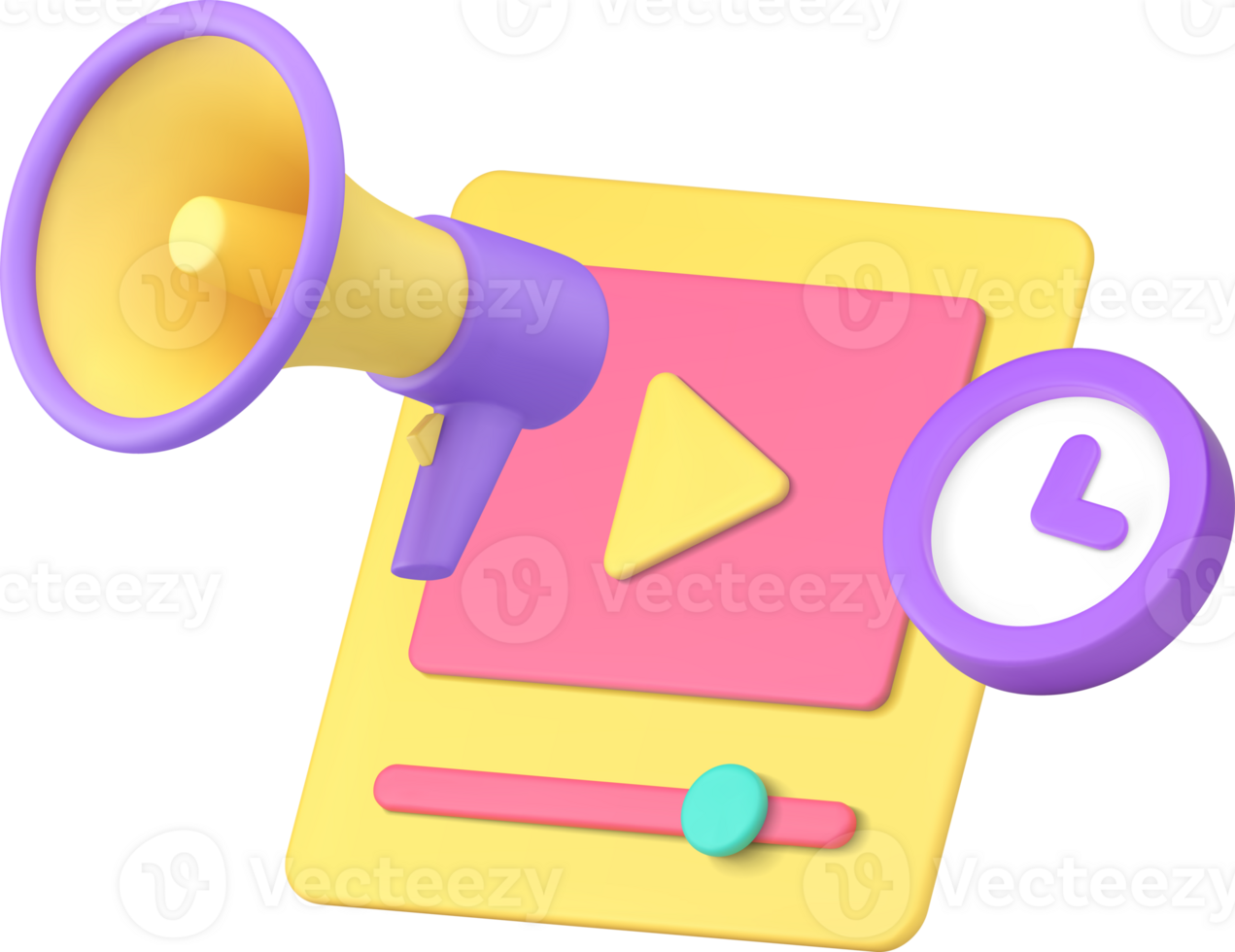 blog vlog channel online broadcasting time announce advertising 3d icon png
