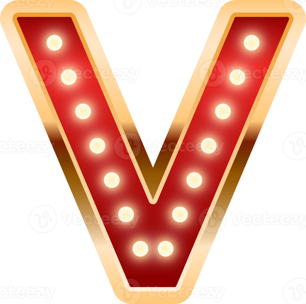 Light Bulb Alphabet Letter V png