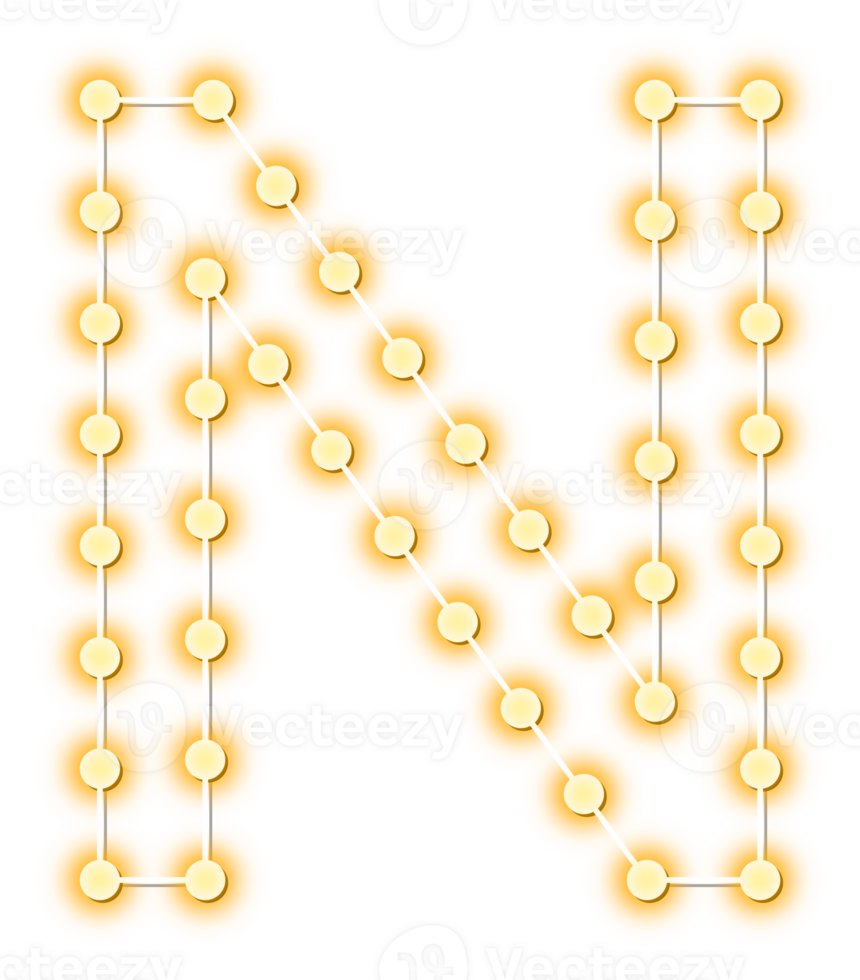 Light Bulb Alphabet Letter N png