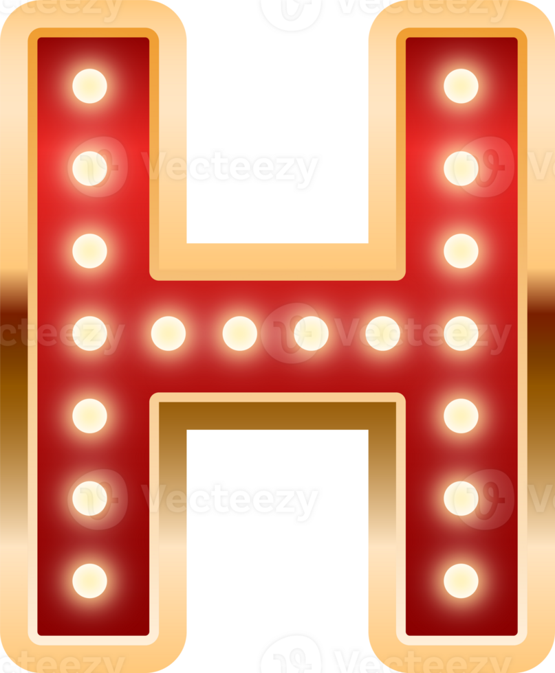 Light Bulb Alphabet Letter H png