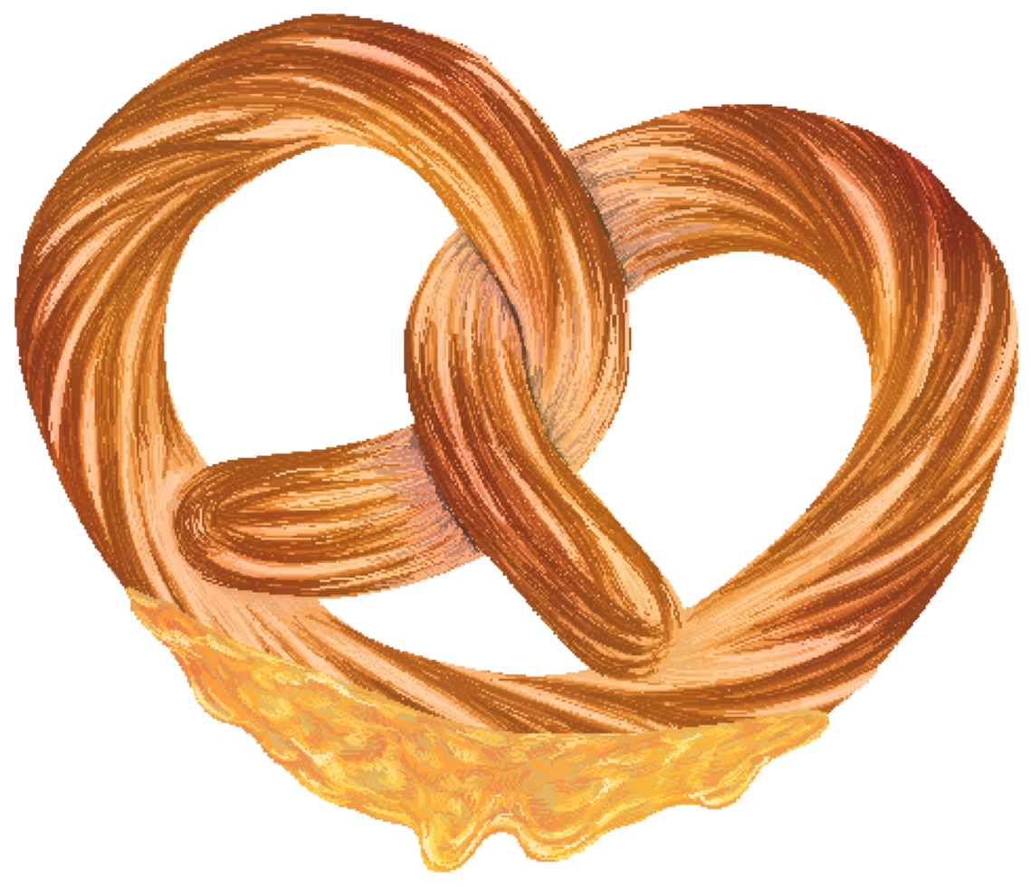 Pretzel in pixel art style png