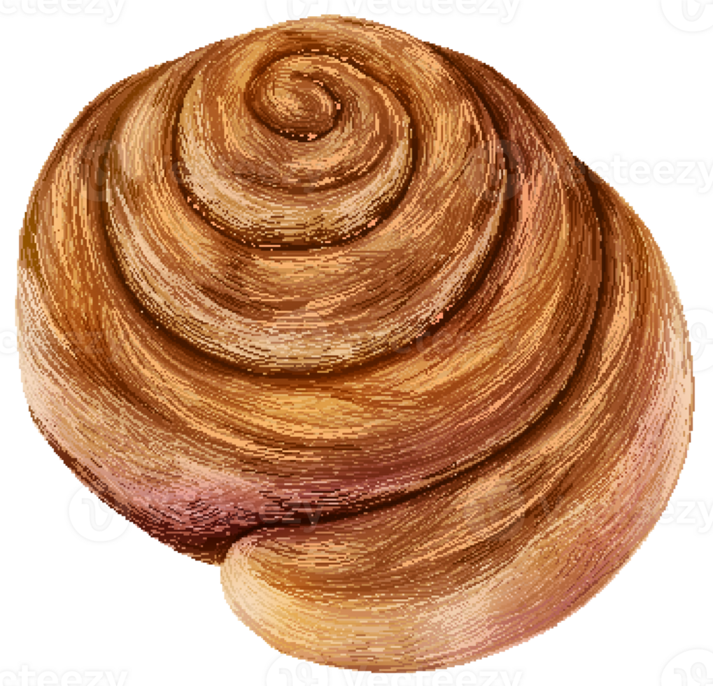 Cinnamon roll in pixel art style png