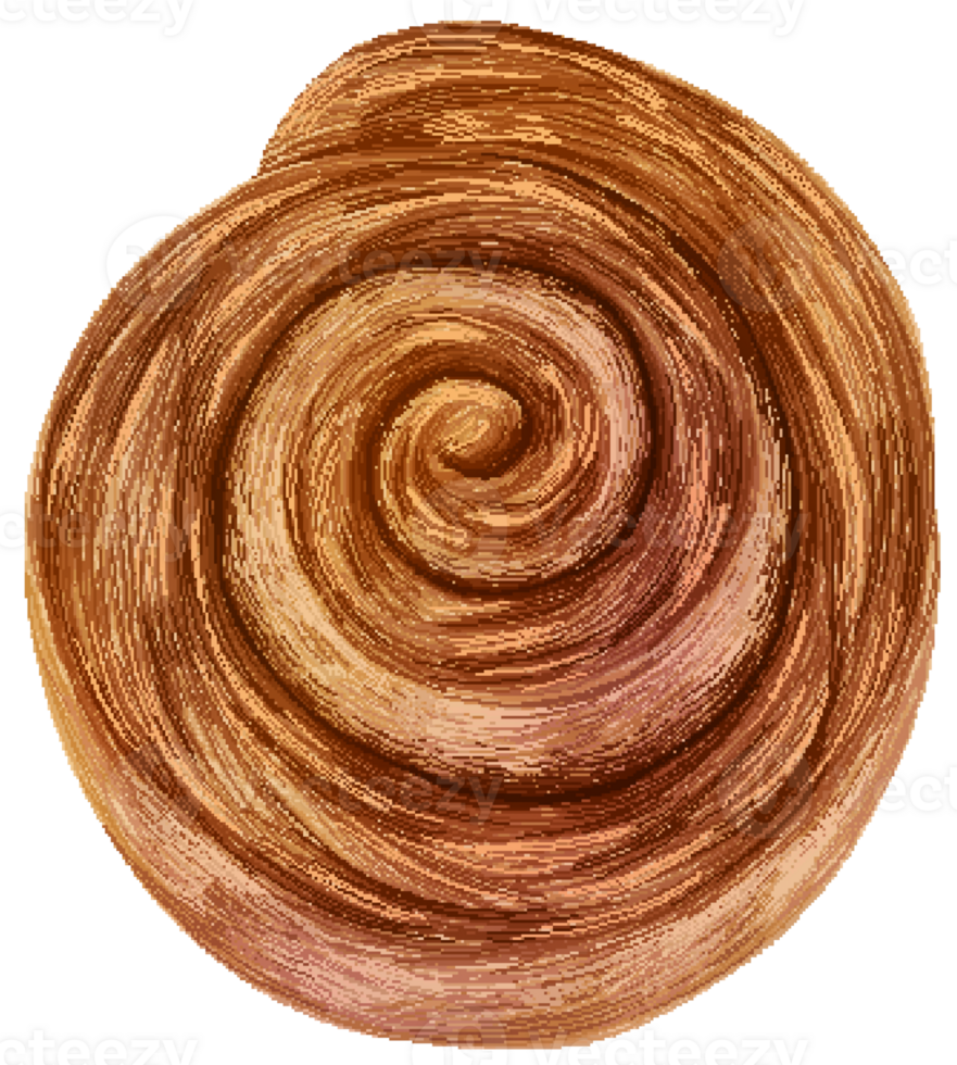 Cinnamon roll in pixel art style png