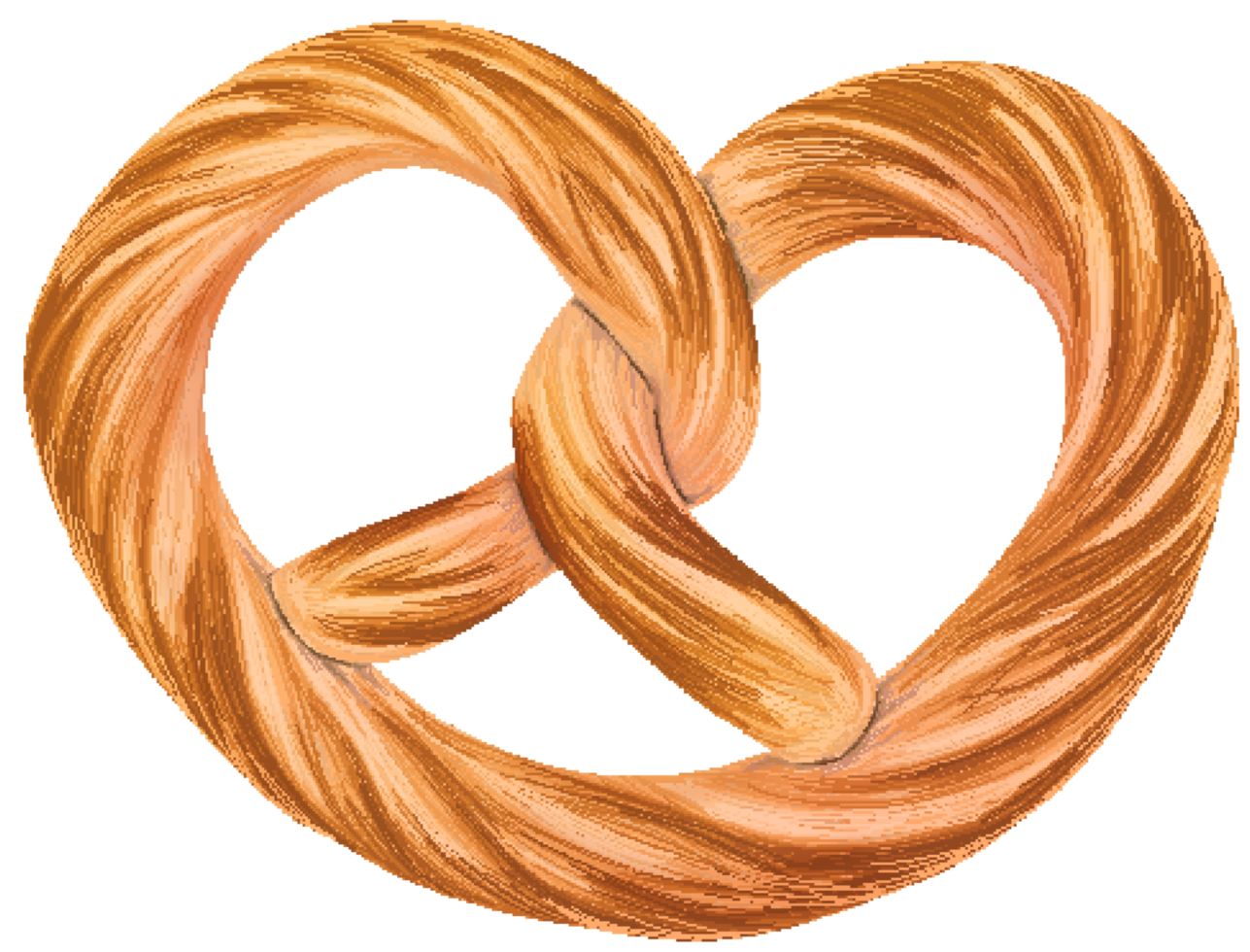 Pretzel in pixel art style png
