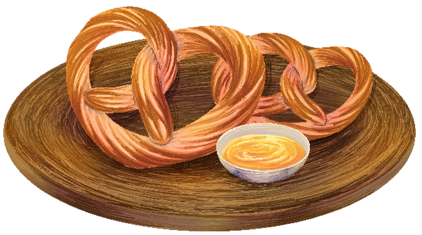Pretzel in pixel art style png