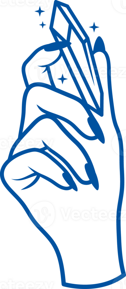 Magic crystal in hand of witch who casts spell using occult spells and secret rituals. Hand drawn. png
