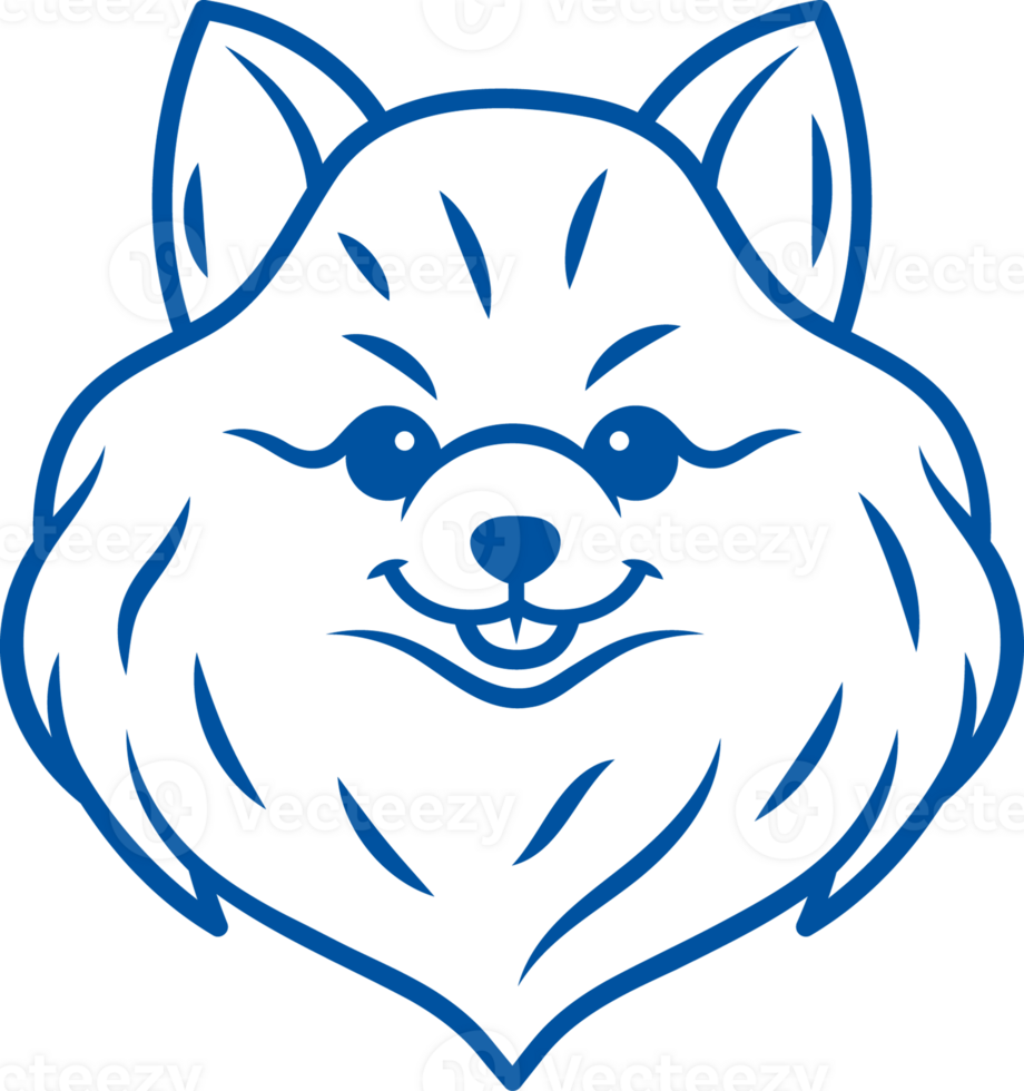Face of pomeranian spitz dog for design of banner for veterinary clinic treating parody puppies png