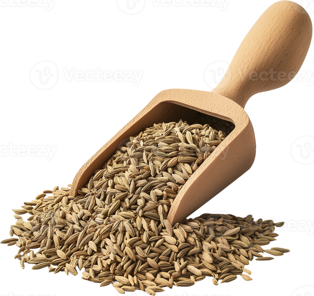 Fennel Plant isolated - Fennel spice of wooden Shovel illustration png