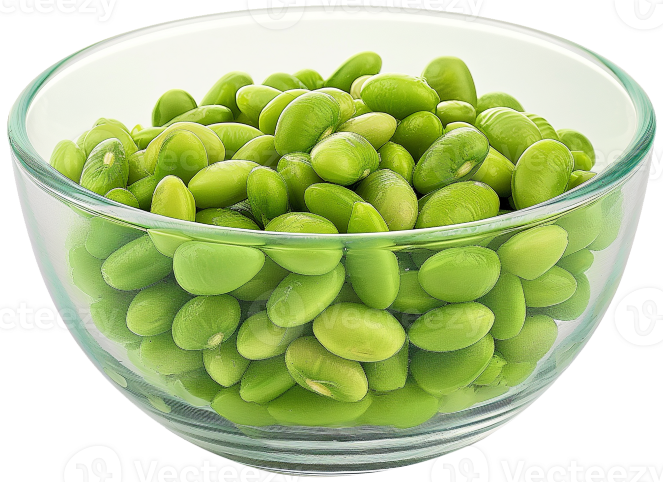 Edamame vegetable isolated - Edamame beans in glass bowl illustration png