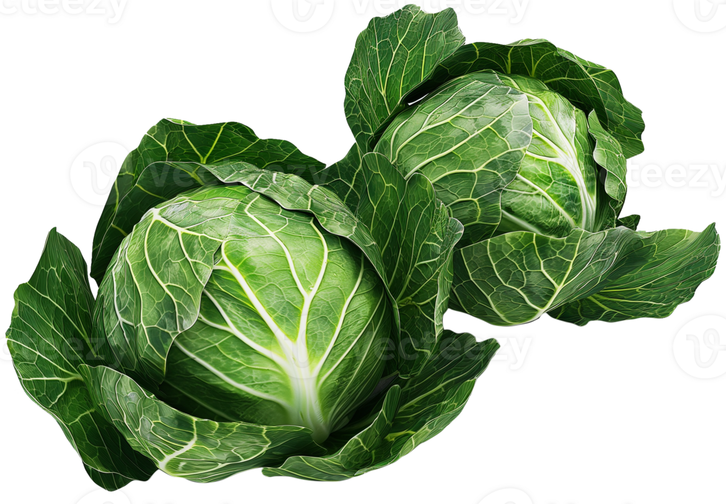 Cabbage Vegetable isolated - Few Green cabbage vegetables illustration png