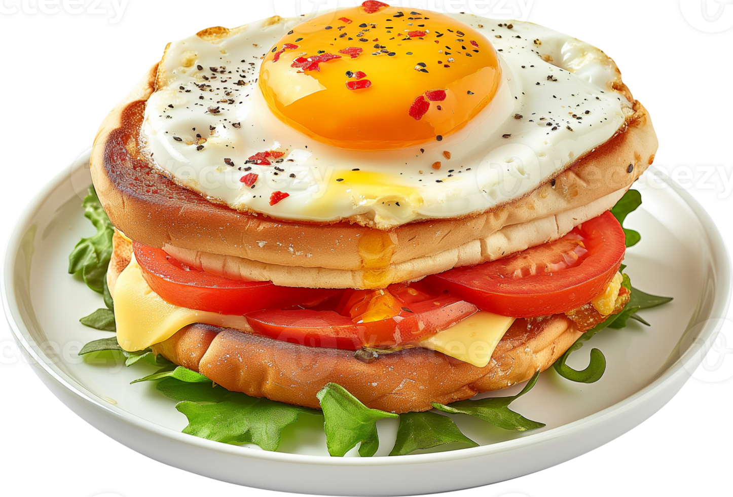 Burrito Food isolated - A hot Egg Sandwich on plate illustration png
