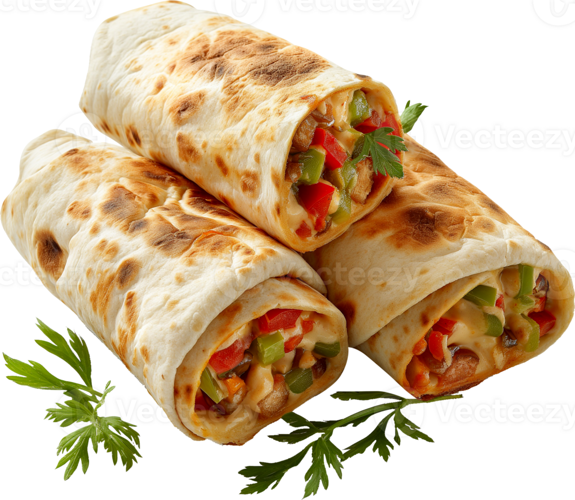 Burrito Food isolated - Delicious Baked Burritos dish illustration png