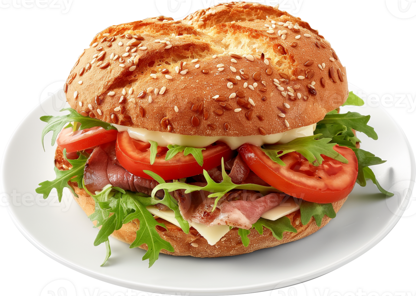 Burrito Food isolated - Roast Beef Sandwich on a plate illustration png
