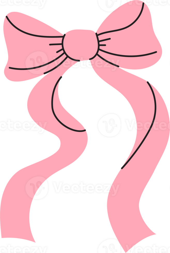 Coquette pink ribbon bow png