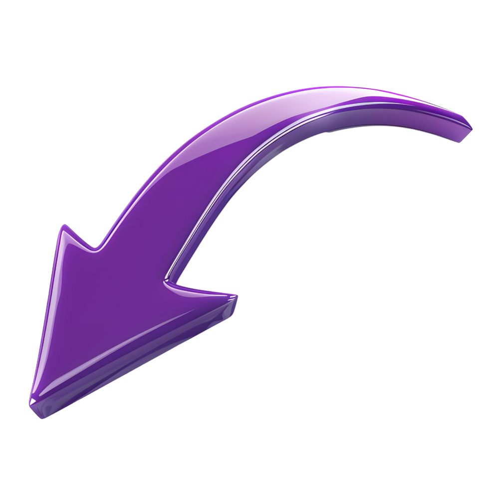 3D curved purple arrow png
