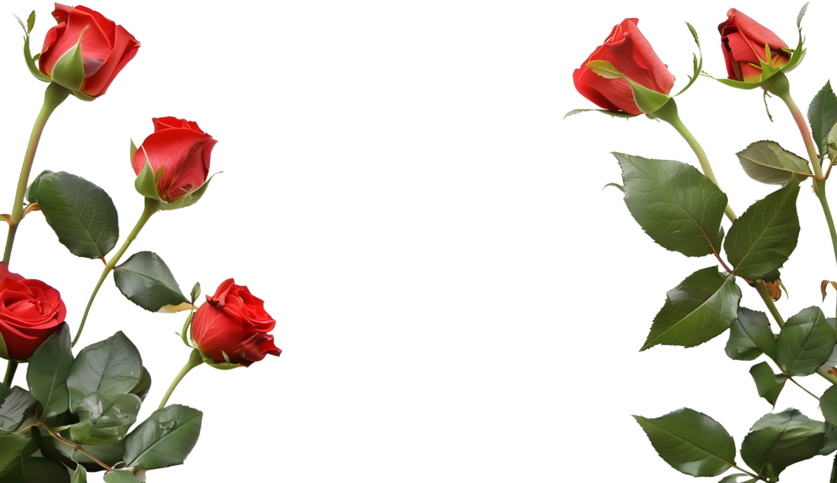 Red rose flower frame png