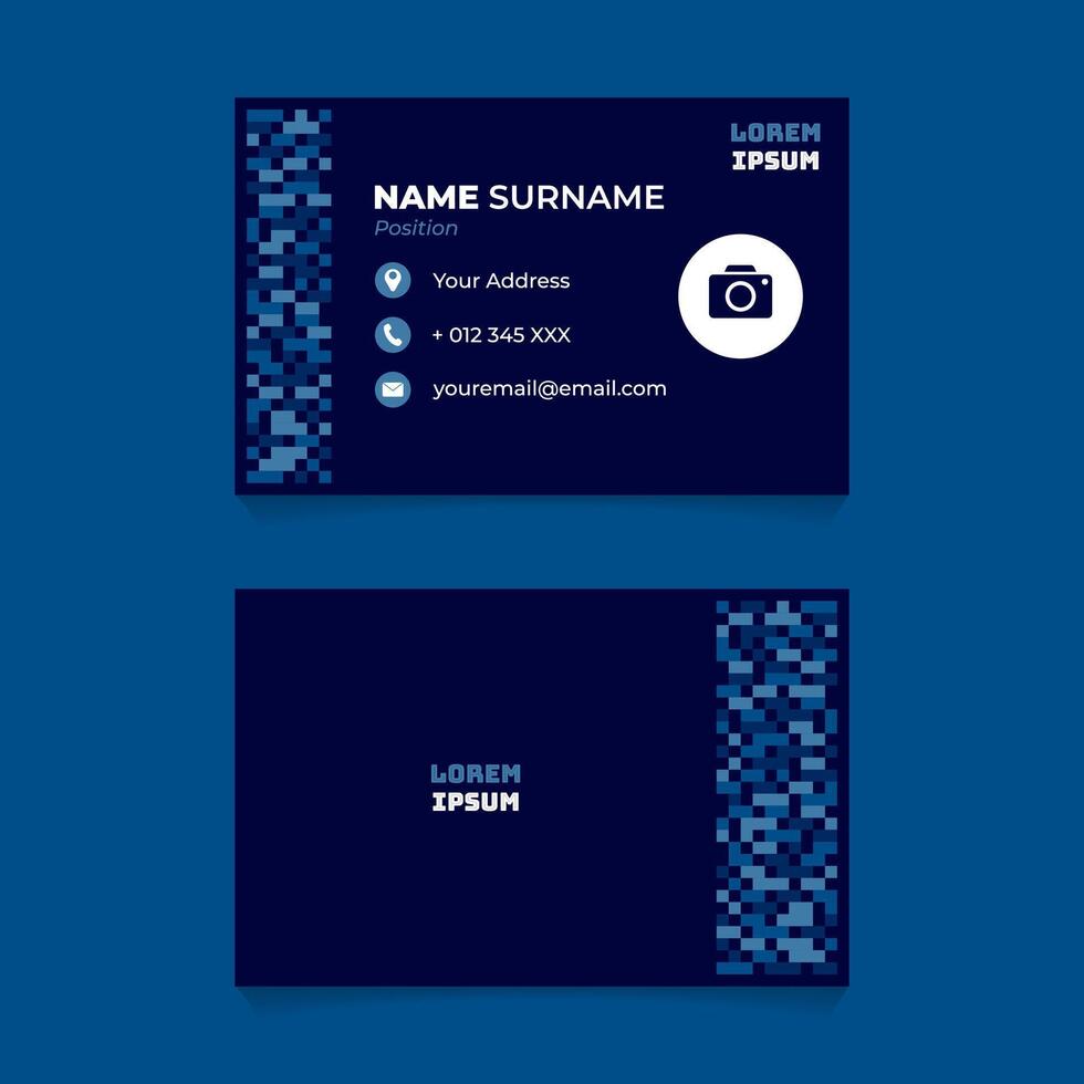 Abstract Pixel Geometric Name Card Design for Business or Company vector