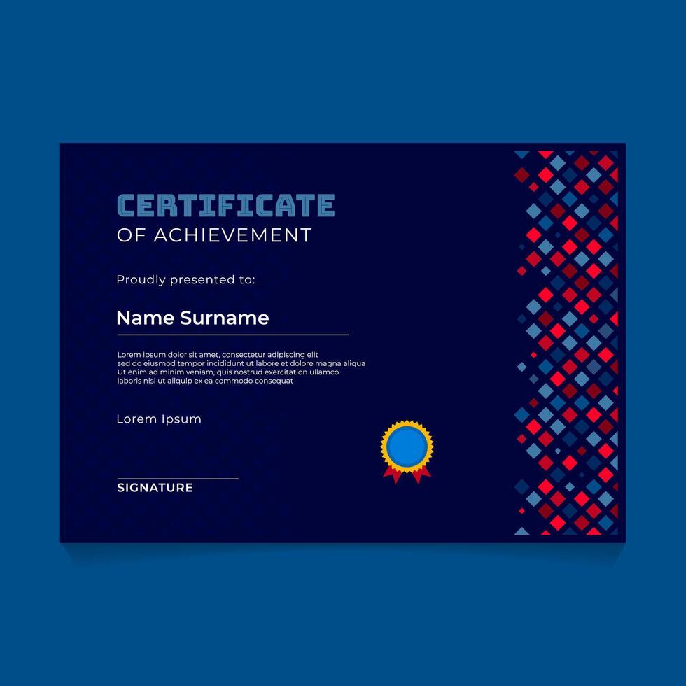 Abstract Geometric Certificate Template Design vector