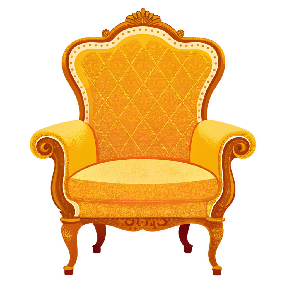 Old style Couch with golden color. png