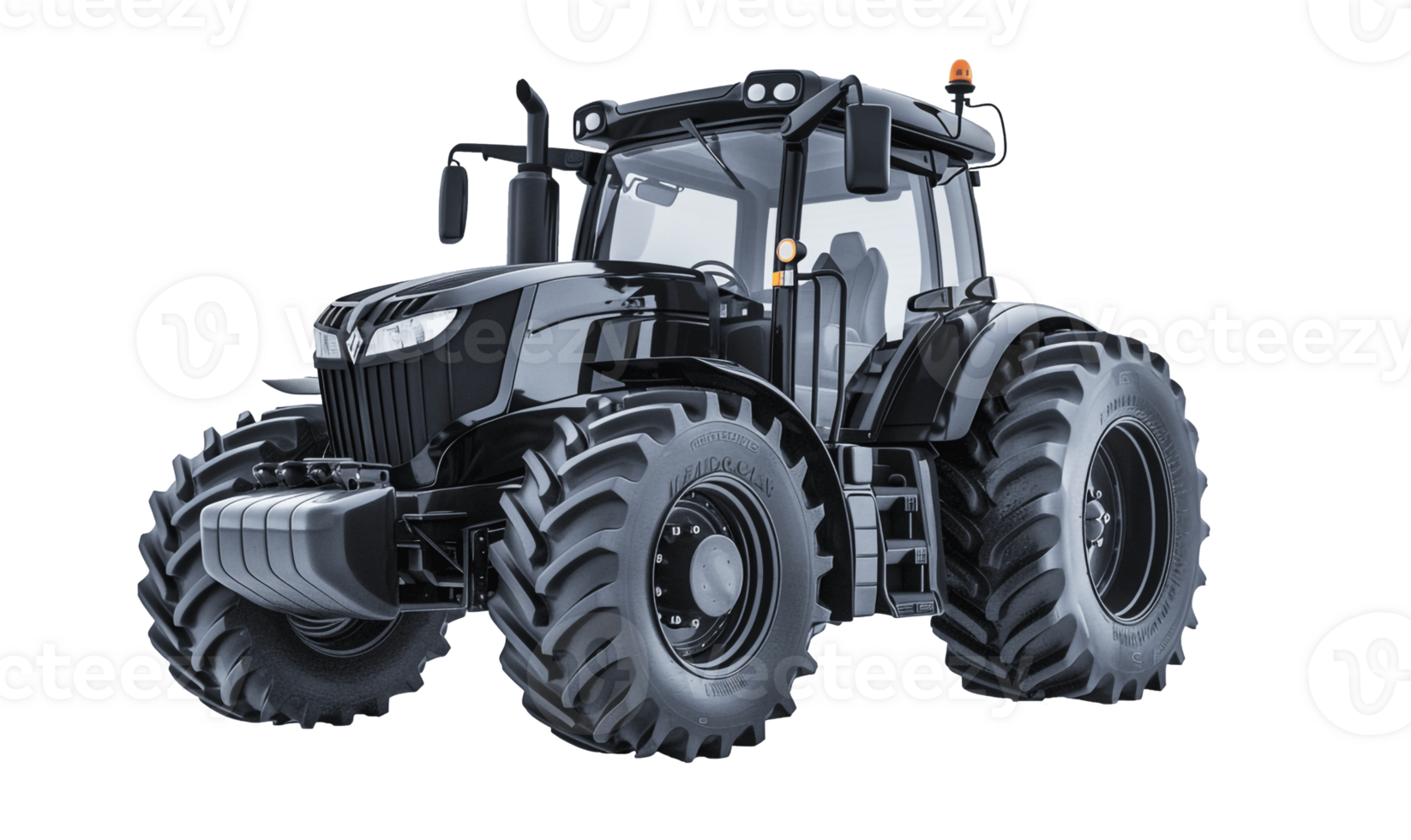 Big Powerful Agricultural Tractor Isolated on Transparent Background, . png