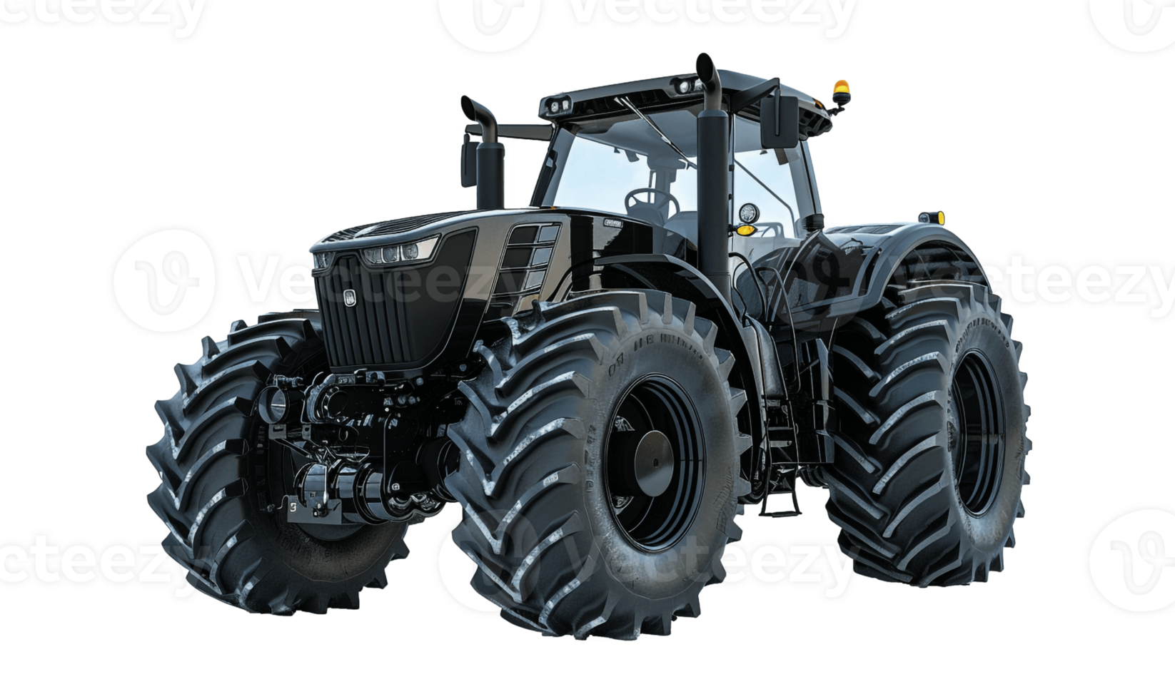 Big Powerful Agricultural Tractor Isolated on Transparent Background, . png