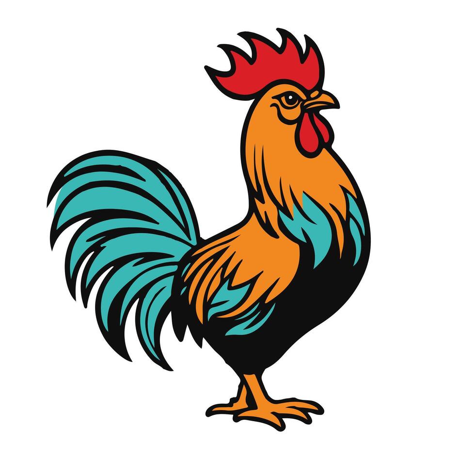 Rooster isolated file logo design vector