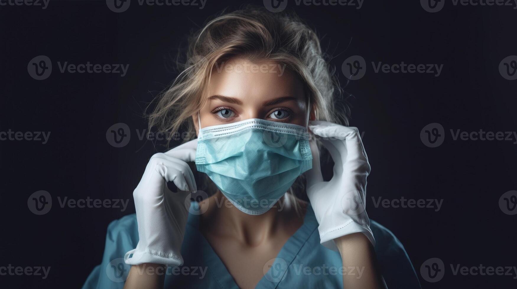 A weary doctor, adorned with a medical mask, reflects the exhaustion from relentless healthcare challenges. photo
