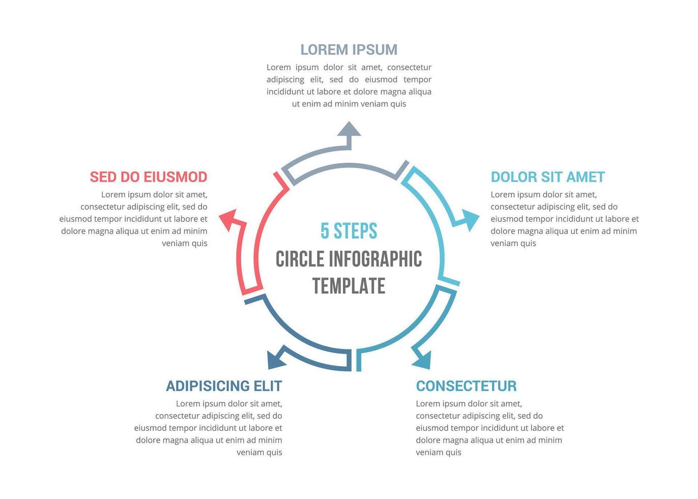 Circle Infographics - Five Elements vector